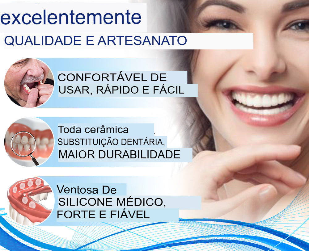 Sorriso Fácil ConfortDent™ 🦷 Prótese de Silicone Ajustável