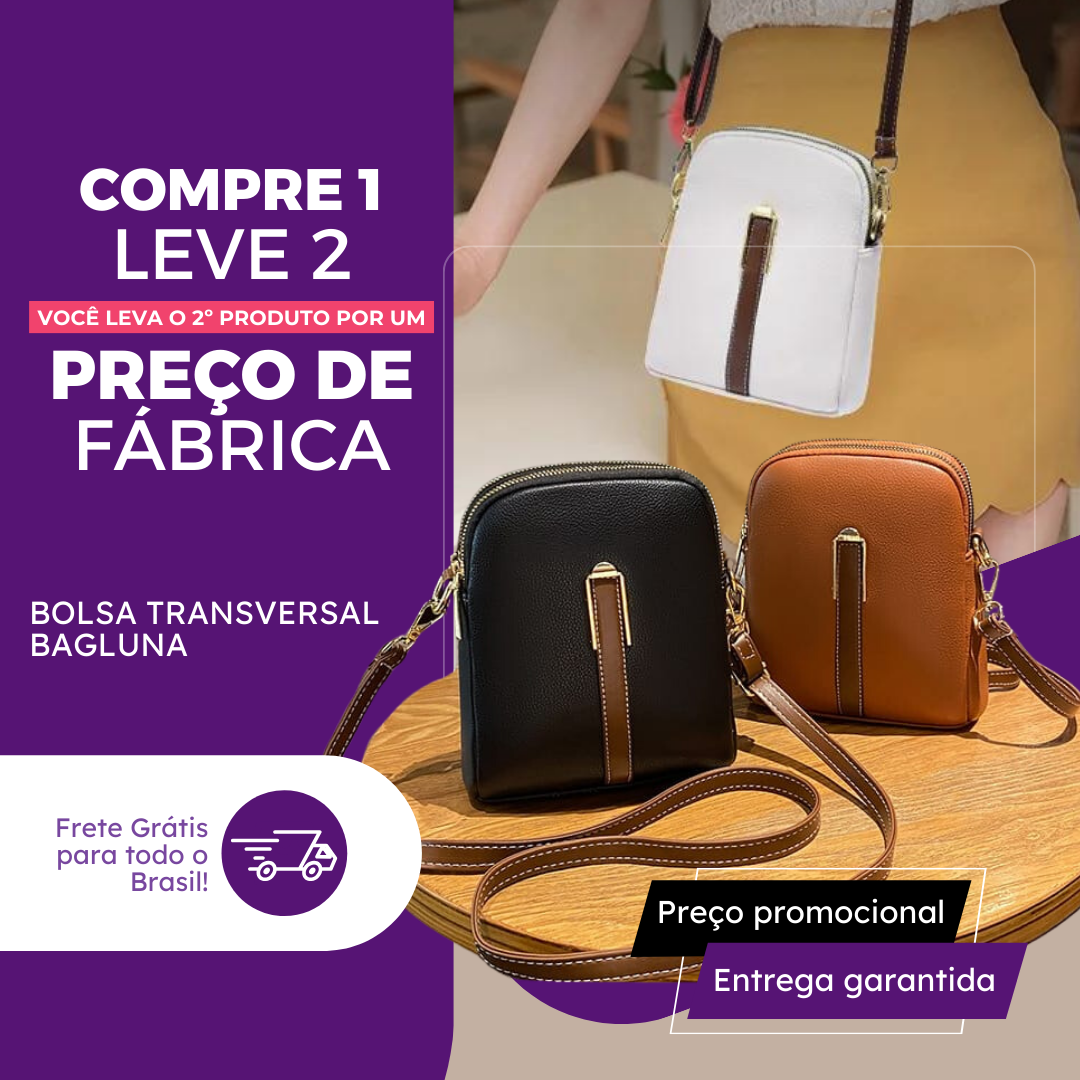 [COMPRE 1 LEVE 2] Bolsa Transversal Feminina BagLuna