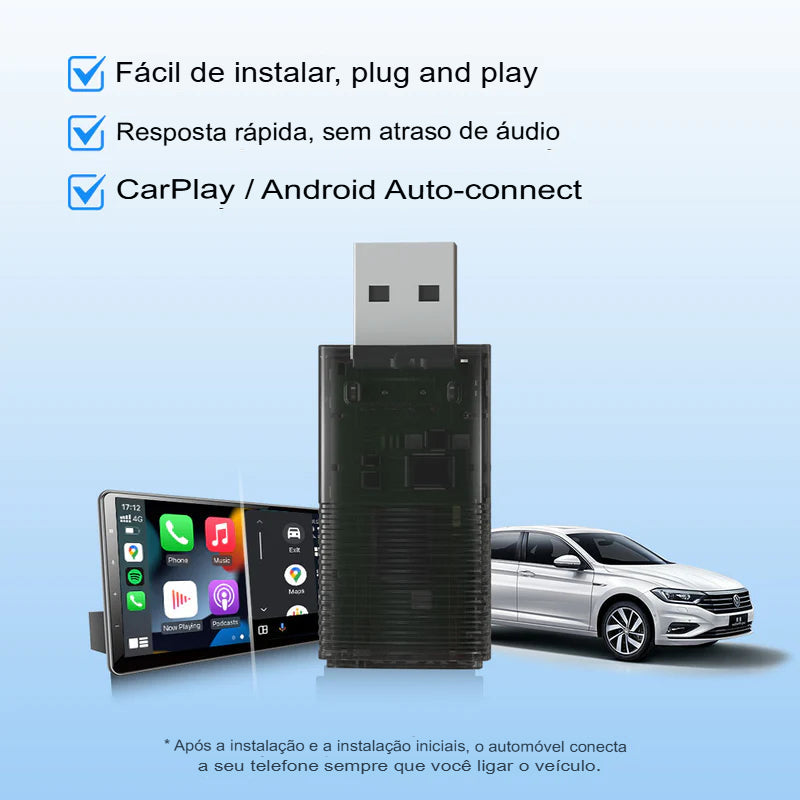 Adaptador Carplay sem Fio 5G Android/IPhone Auto 2 in 1