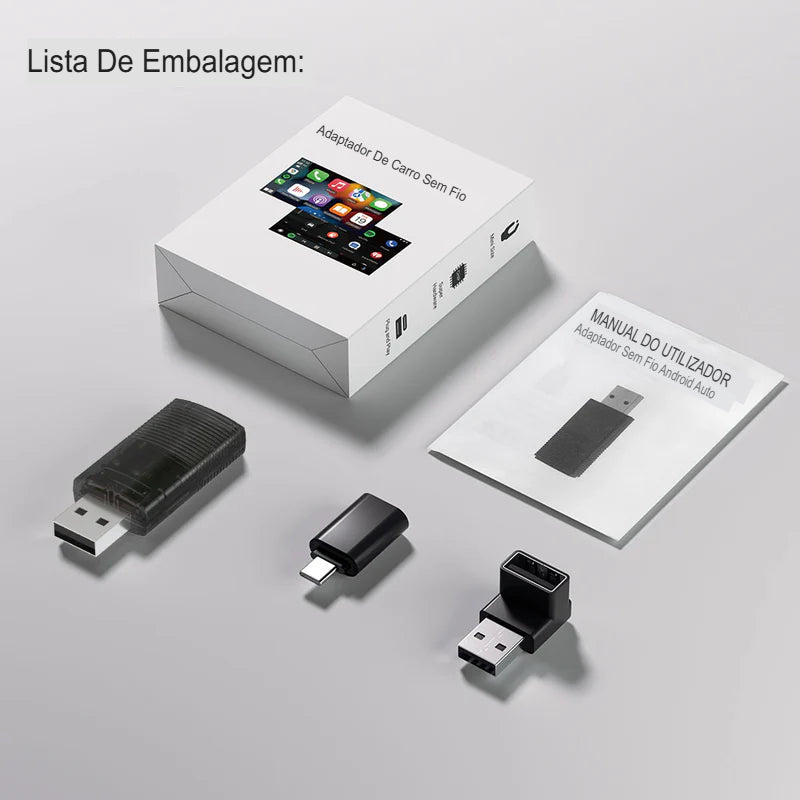 Adaptador Carplay sem Fio 5G Android/IPhone Auto 2 in 1