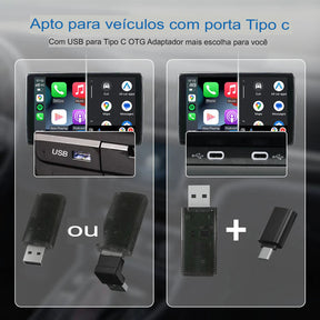 Adaptador Carplay sem Fio 5G Android/IPhone Auto 2 in 1