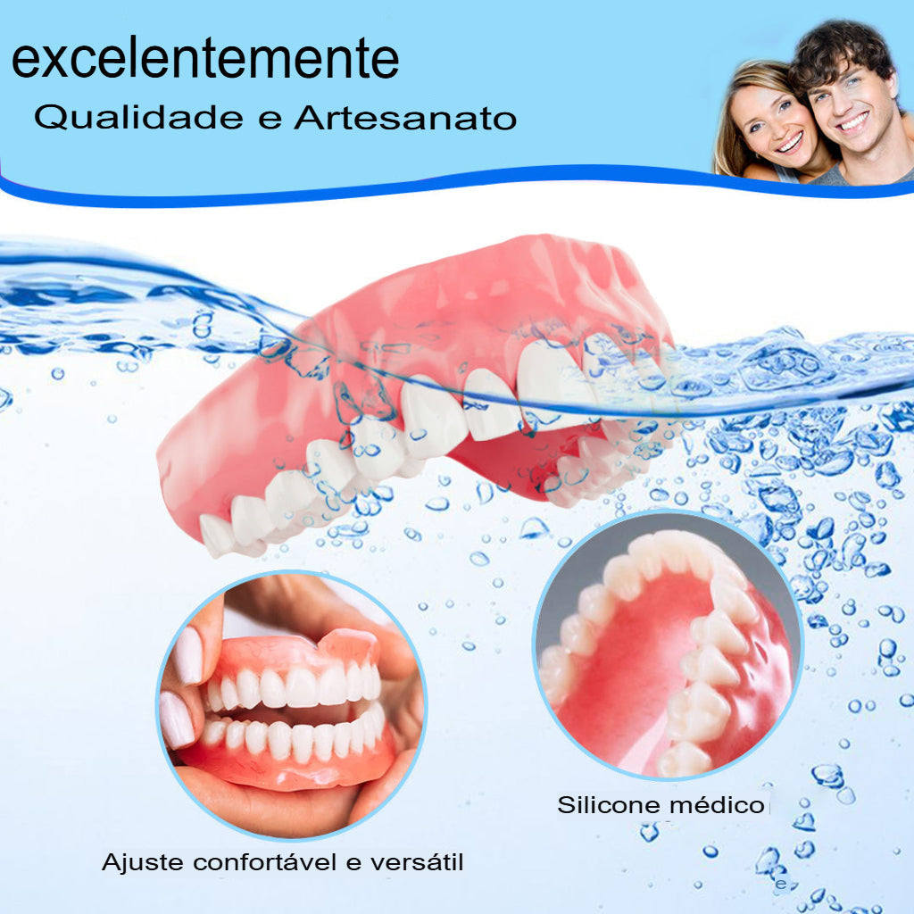 Sorriso Fácil ConfortDent™ 🦷 Prótese de Silicone Ajustável