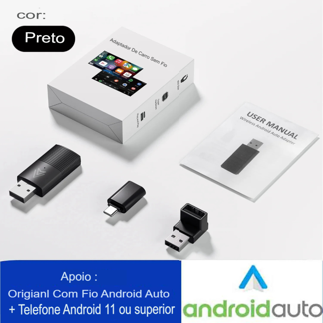 Adaptador Carplay sem Fio 5G Android/IPhone Auto 2 in 1