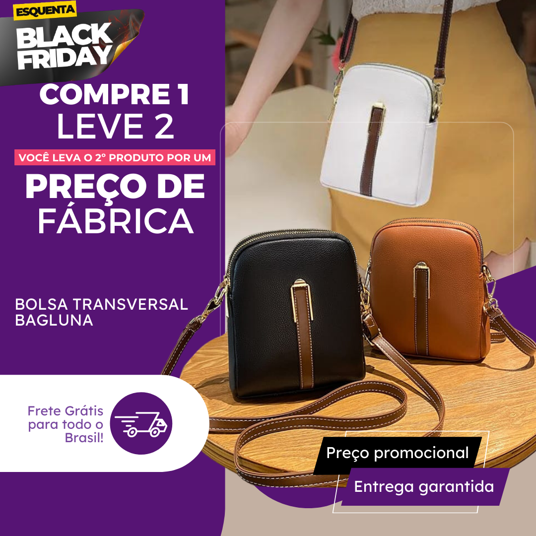 [COMPRE 1 LEVE 2] Bolsa Transversal Feminina BagLuna