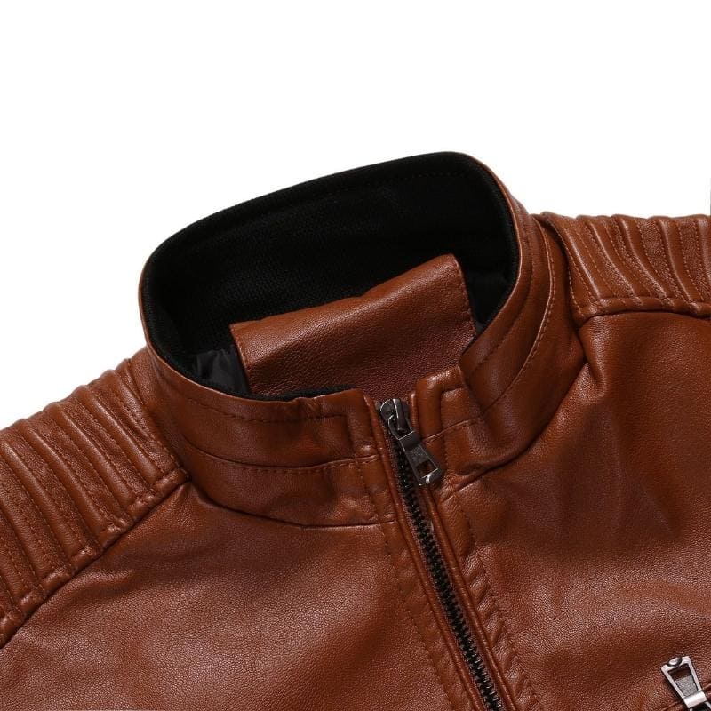 Jaqueta de Couro Masculina Elegância Urbana