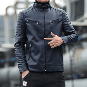 Jaqueta de Couro Masculina Elegância Urbana