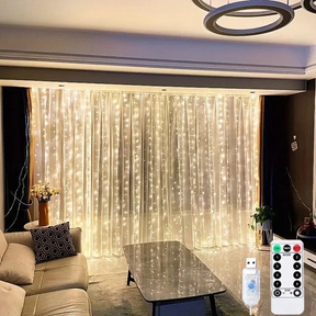 Cortina de LED Decorativa Elegância Clássica de Natal c/ Controle Remoto