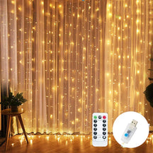 Cortina de LED Decorativa Elegância Clássica de Natal c/ Controle Remoto